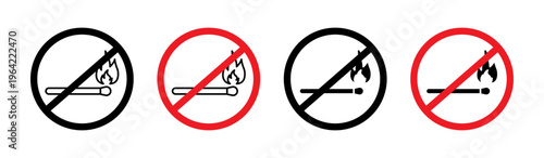 No fire sign set. vector illustration