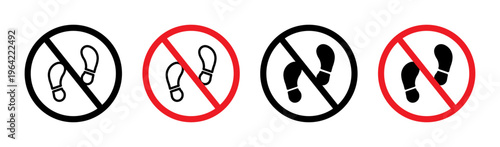 No foot print sign set. vector illustration