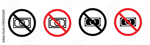 No money sign set. vector illustration