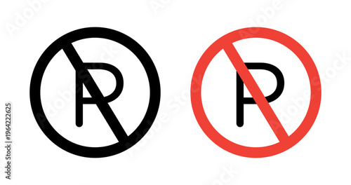 No parking sign set. vector illustration