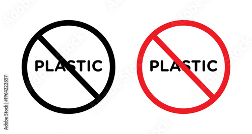 No plastic sign set. vector illustration