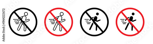No running sign set. vector illustration