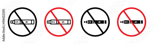 No vaping icons set. vector illustration