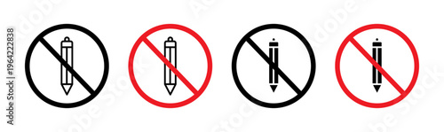 No writing sign set. vector illustration