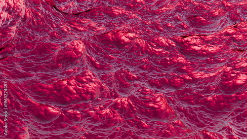 Red abstract organic flesh background showing cells 