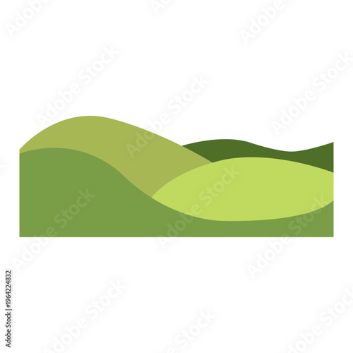 Multilayered Pastoral Landscape with Gentle Slope and Sparse Bushes for Organic Farming