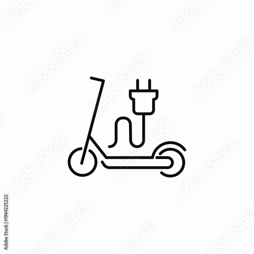 electric scooter charging plug icon sign vector