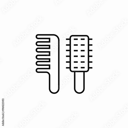 hair comb and brush icon sign vector