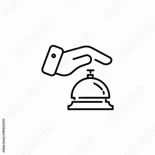 hand ringing bell icon sign vector