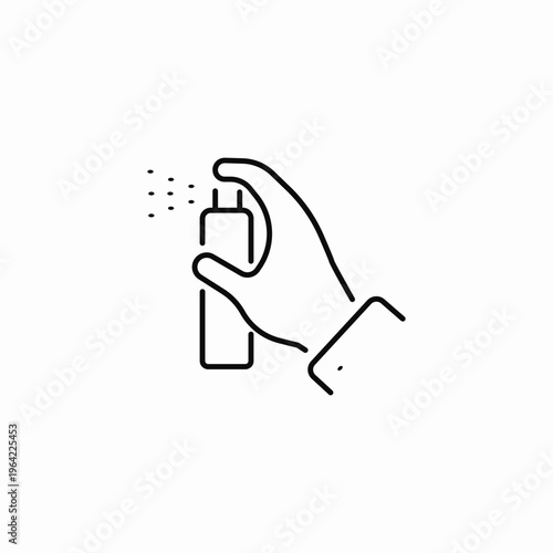 hand spraying aerosol icon sign vector