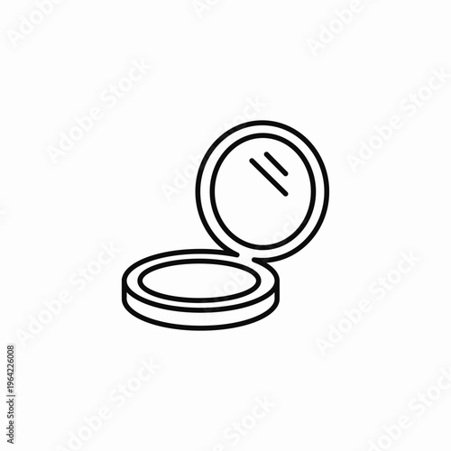 round compact mirror icon sign vector