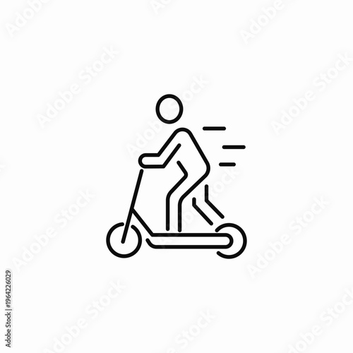 rider on electric scooter icon sign vector