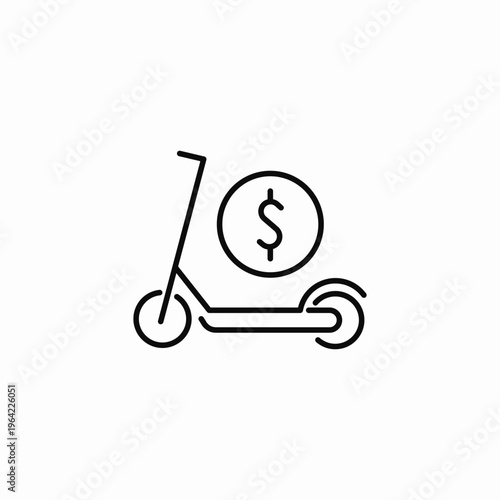 scooter rental cost icon sign vector