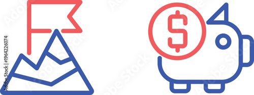 Financial growth and investment represented by icons