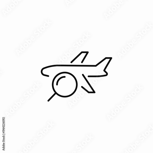 search flights magnifying glass icon sign vector