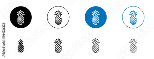 Pineapple icons set. vector illustration