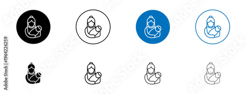 Postnatal care icons set. vector illustration