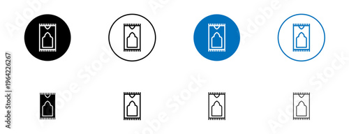 Prayer rug icons set. vector illustration