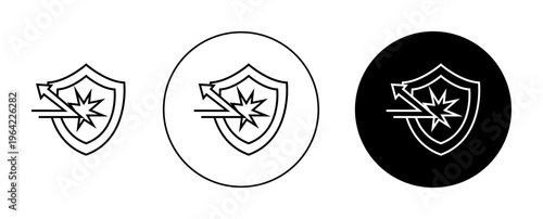 Protection from attack icons set. vector illustration