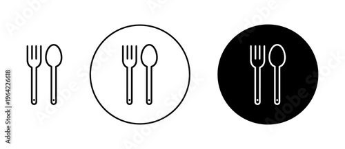 Spoon and Fork icons set. vector illustration