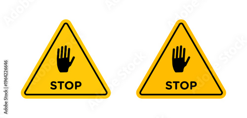 Stop security signs set. vector illustration