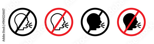 Stop talking signs set. vector illustration