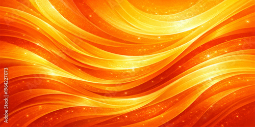 An abstract orange background vector illustration features a swirl of light and fire in a colorful wave pattern with artistic motion