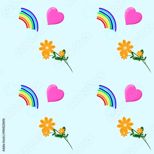 set of spring flowers