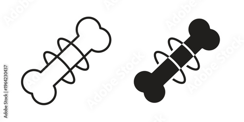 Strong healthy bones icon symbols, Solid black and editable stroke icons