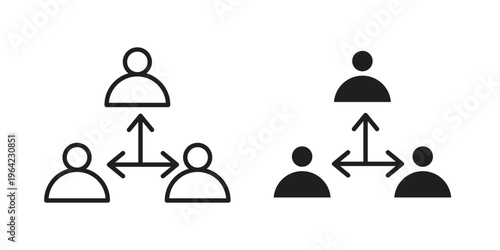 Third party icon symbols, Solid black and editable stroke icons