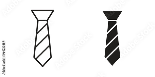 Tie icon symbols, Solid black and editable stroke icons