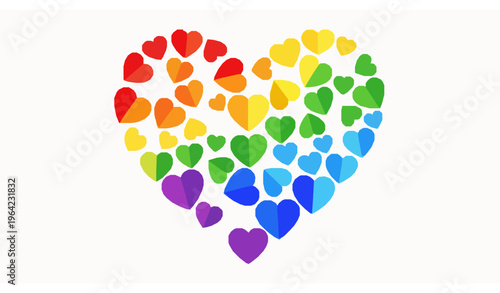 Foto Rainbow Heart Made of Small Hearts Vector Illustration for LGBT Pride Symbol and