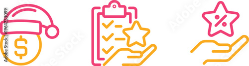 Holiday budgeting, planning, and giving star-shaped gifts illustration