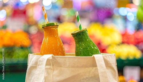 shopping bag with fruits and vegetables