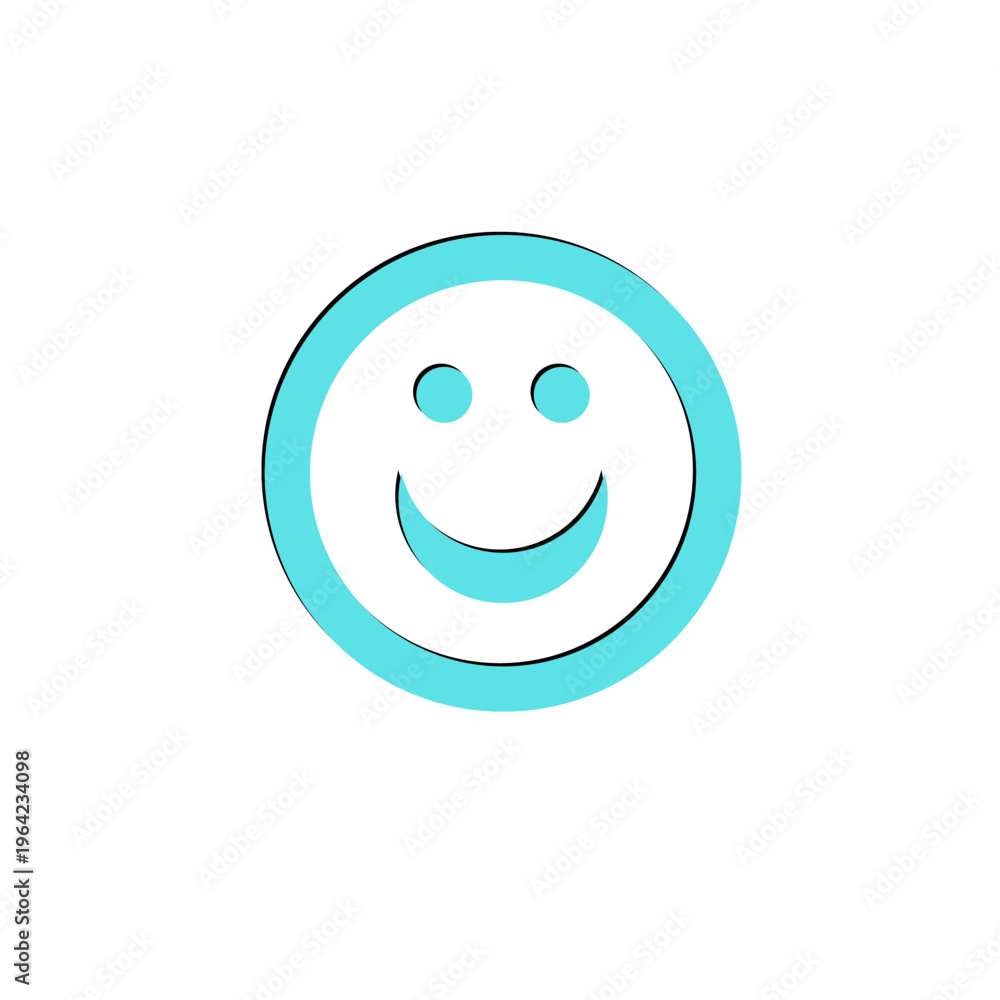 Obraz premium Smiley Face Icon Positive Emotion Happiness Minimal Design