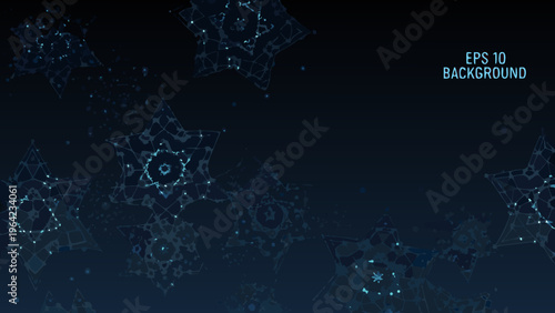 Abstract blue starfield background with connected lines and dots