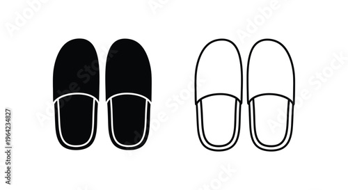 Black and white slippers Vector