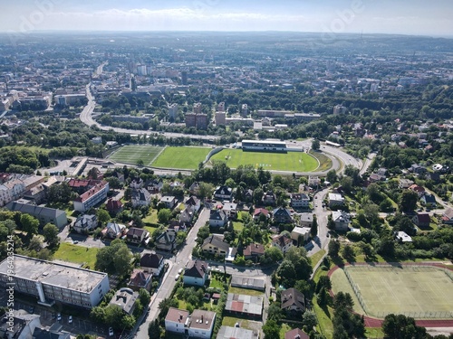 Foto Aerial view of the city center of Ostrava, Czech Republic
