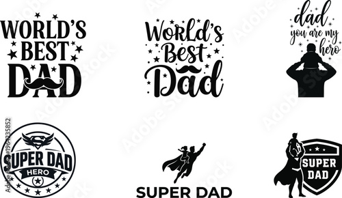 Collection of father's day logos and graphics for dads
