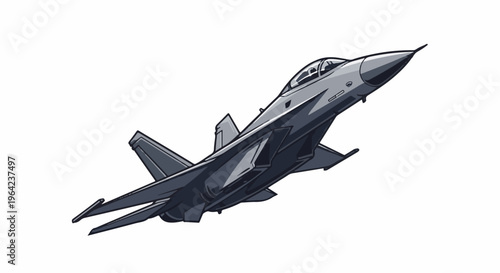 Pixel art of a sleek gray jet fighter in mid-flight ascent