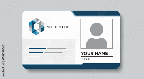 Modern ID card template with placeholder for photo and text