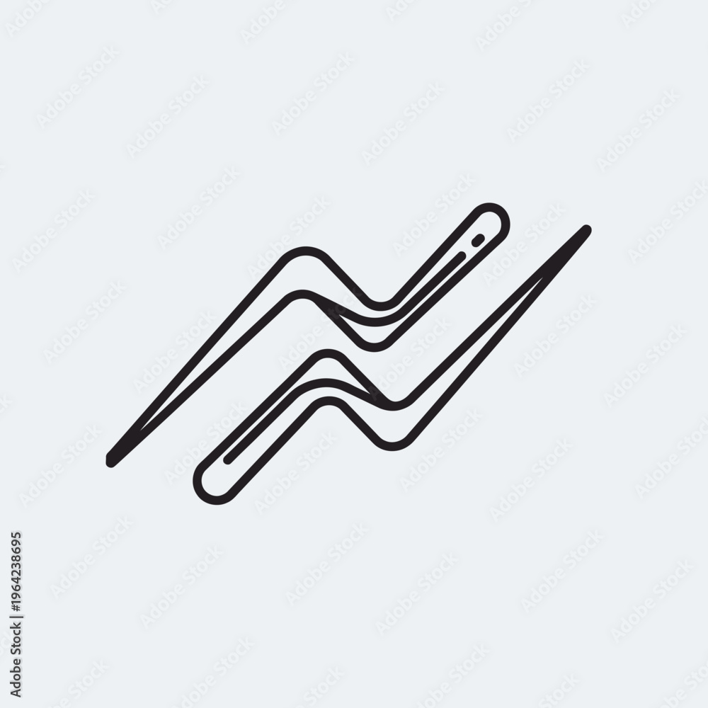 Fototapeta premium Black Zig Zag Line Art Design.