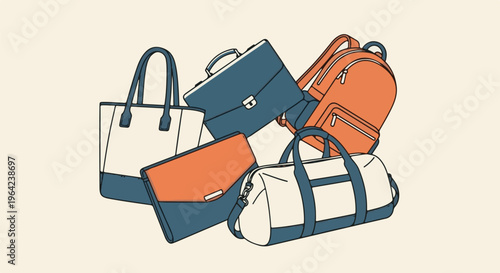 A collection of assorted bags and luggage arranged together