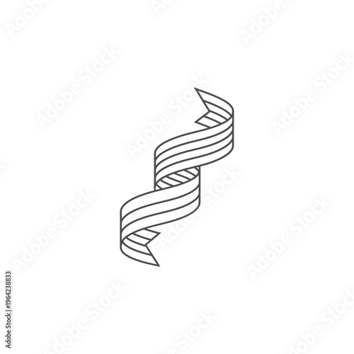 Detailed illustration of twisted metal ribbons.