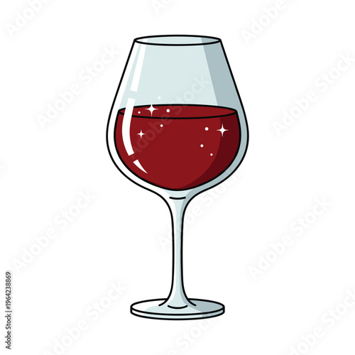 Red Wine Glass Icon - Vector Illustration