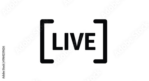 Live broadcast icon or streaming label featuring bold text inside square brackets isolated on a plain white background.