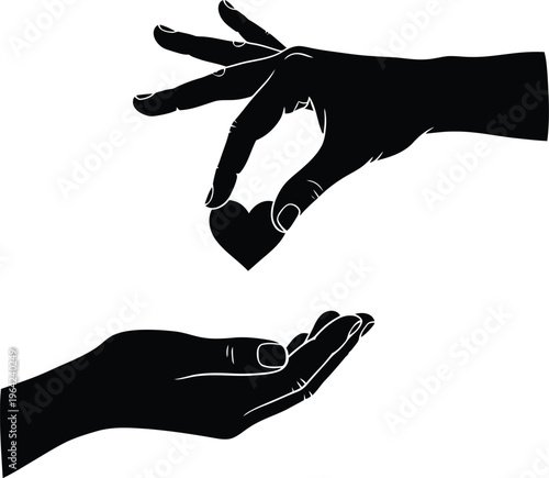 Two hands in a symbolic gesture of giving or receiving something