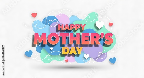 Happy Mother's Day colorful heart design