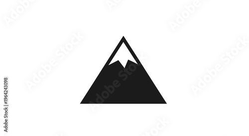 Mountain Icon Black Silhouette.