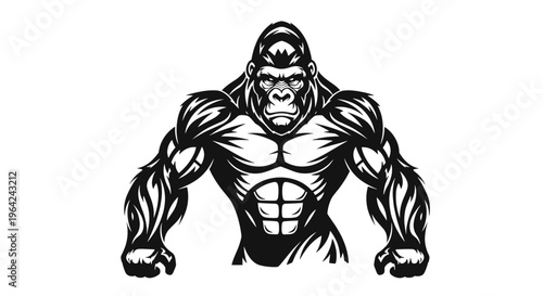 Muscular Gorilla Illustration.